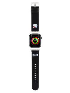 Ремешок Hello Kitty для Apple Watch 41/40/38 mm из экокожи, черный