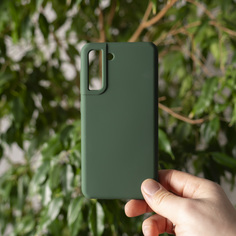 Чехол Liquid Silicone Pro для Samsung Galaxy S21FE, зеленый, картон, Deppa