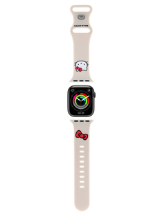 Ремешок Hello Kitty для Apple Watch 41/40/38 mm с принтом Kitty Head бежевый
