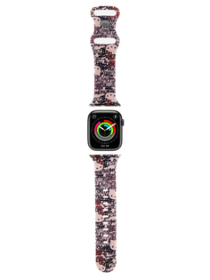Ремешок Hello Kitty для Apple Watch 41/40/38 mm с принтом Graffiti Tags, розовый
