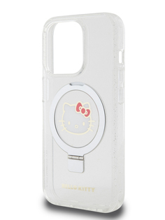 Чехол Hello Kitty для iPhone 15 Pro Max с MagSafe и функцией подставки прозрачный