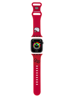 Ремешок Hello Kitty для Apple Watch 41/40/38 mm с принтом Kitty Head красный
