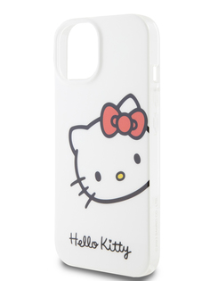 Чехол Hello Kitty для iPhone 15 ударопрочный с принтом Kitty Head, белый