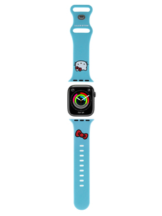 Ремешок Hello Kitty для Apple Watch 41/40/38 mm с принтом Kitty Head голубой