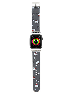 Ремешок Hello Kitty для Apple Watch 41/40/38 mm из экокожи серебристый
