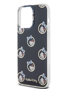 Чехол Hello Kitty для iPhone 15 Pro Max ударопрочный с принтом Kitty in Bubbles, черный