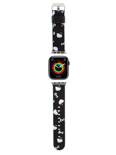 Ремешок Hello Kitty для Apple Watch 41/40/38 mm из экокожи черный