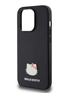 Чехол Hello Kitty для iPhone 14 Pro Max из экокожи Kitty Head, черный