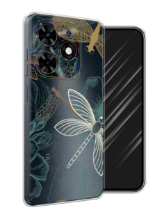 Чехол Awog на Tecno Spark Go 2024 "Тени стрекоз"