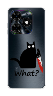 Чехол на Tecno Spark 20C "Котик с ножом" Case Place