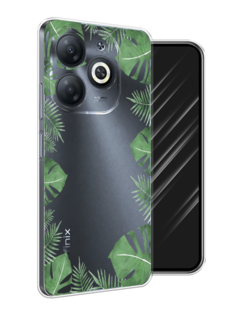 Чехол Awog на Infinix Smart 8 "Листья папоротника рамка"