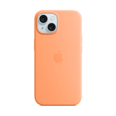 Чехол Apple для iPhone 15, Silicone, MagSafe, Orange Sorbet, 1 шт.