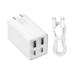 Сетевое зарядное устройство Baseus GaN6 Pro Fast Charger 65W White CCGAN65C6