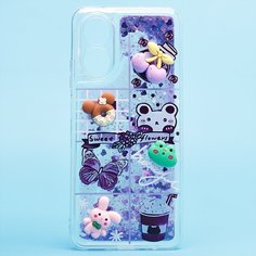 Чехол Oppo A17 (CPH2477), A17k (CPH2471) силиконовый 3D игрушки <фиолетовый> Promise Mobile