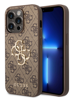 Чехол Guess для iPhone 14 Pro Max из экокожи Brown