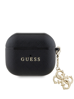 Чехол Guess для Airpods 3 из экокожи with Big 4G charm черный