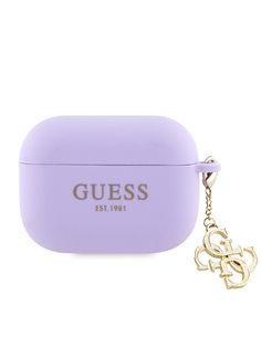 Чехол Guess для Airpods Pro silicone with Big 4G charm Purple