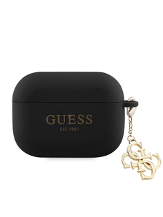 Чехол Guess для Airpods Pro silicone with Big 4G charm черный