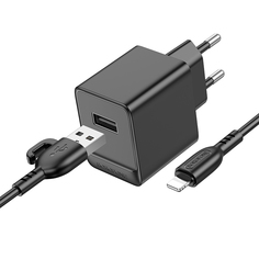 Сетевое зарядное устройство Borofone BAS11A для Lightning 8-pin Black
