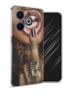 Чехол Awog на Infinix Hot 40i "Девушка с татуировками"