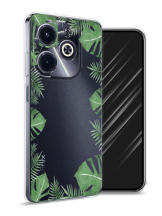 Чехол Awog на Infinix Hot 40i "Листья папоротника рамка"