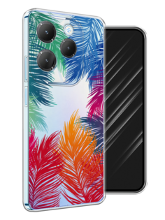 Чехол Awog на Infinix Hot 40 Pro "Рамка из перьев"
