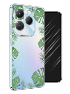 Чехол Awog на Infinix Hot 40 Pro "Листья папоротника рамка"