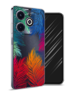 Чехол Awog на Infinix Hot 40i "Рамка из перьев"