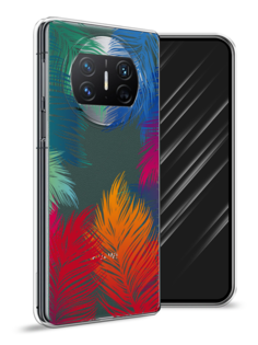 Чехол Awog на Huawei Mate X3 "Рамка из перьев"