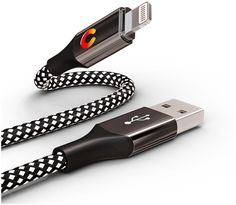 Кабель USB WIIIX CB-736L-U8 (1.0)-B USB-8pin, DATA, зарядка QC4.0, черный/белый