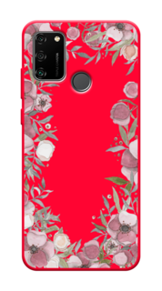 Чехол Awog на Honor 9A "Розовая цветочная рамка"