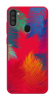 Чехол Awog на Samsung Galaxy A11 / Самсунг A11 "Рамка из перьев"