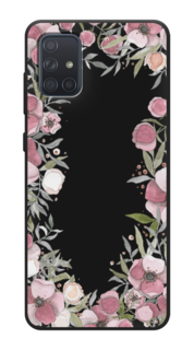 Чехол Awog на Samsung Galaxy A71 4G "Розовая цветочная рамка"