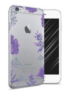 Чехол Awog на Apple iPhone 6S / Айфон 6S "Сиреневая цветочная рамка"