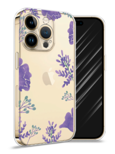 Силиконовый чехол Awog "Сиреневая цветочная рамка" для Apple iPhone 14 Pro Max