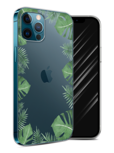 Чехол Awog на Apple iPhone 12 Pro / Айфон 12 Pro "Листья папоротника рамка"