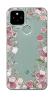 Чехол Awog на Google Pixel 5 "Розовая цветочная рамка"