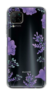 Чехол Awog на Huawei Nova 7i "Сиреневая цветочная рамка"
