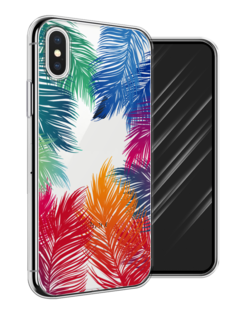 Чехол Awog на Apple iPhone XS (10S) / Айфон XS (10S) "Рамка из перьев"