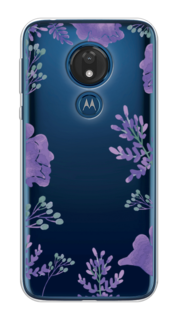 Чехол Awog на Motorola Moto G7 / Моторола Мото G7 "Сиреневая цветочная рамка"