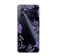 Чехол Awog на Realme C35 "Сиреневая цветочная рамка"