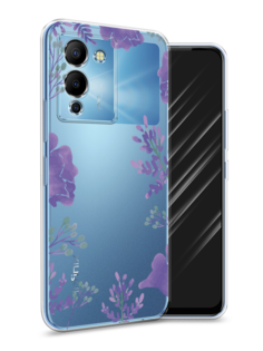 Чехол Awog на Infinix Note 12 G96 "Сиреневая цветочная рамка"