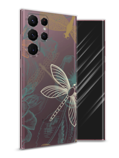Чехол Awog на Samsung Galaxy S22 Ultra / Самсунг S22 Ultra "Тени стрекоз"