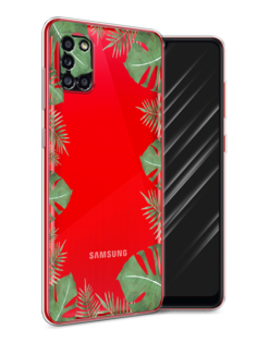 Чехол Awog на Samsung Galaxy A31 / Самсунг A31 "Листья папоротника рамка"