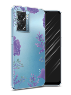 Чехол Awog на Oppo A57 5G/A56s/OnePlus Nord N300 5G "Сиреневая цветочная рамка"