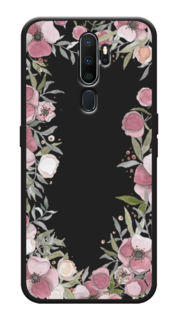 Чехол Awog на Oppo A5/A9 2020 "Розовая цветочная рамка"
