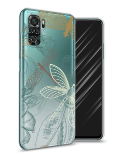 Чехол Awog на Xiaomi Redmi Note 10/Note 10S/M5s "Тени стрекоз"