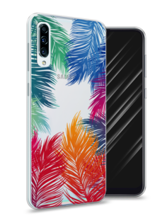 Чехол Awog на Samsung Galaxy A50/A30S "Рамка из перьев"