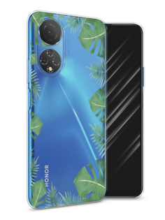 Чехол Awog на Honor X7 2022 "Листья папоротника рамка"