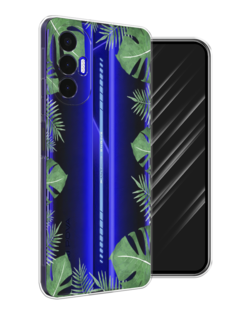 Чехол Awog на Tecno Pova 3 "Листья папоротника рамка"
